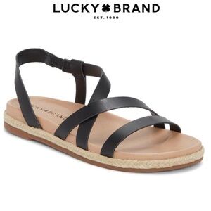 🆕️ New Lucky Brand Darli Slingback Sandal, Size 6.5 Dusty Sand Leather